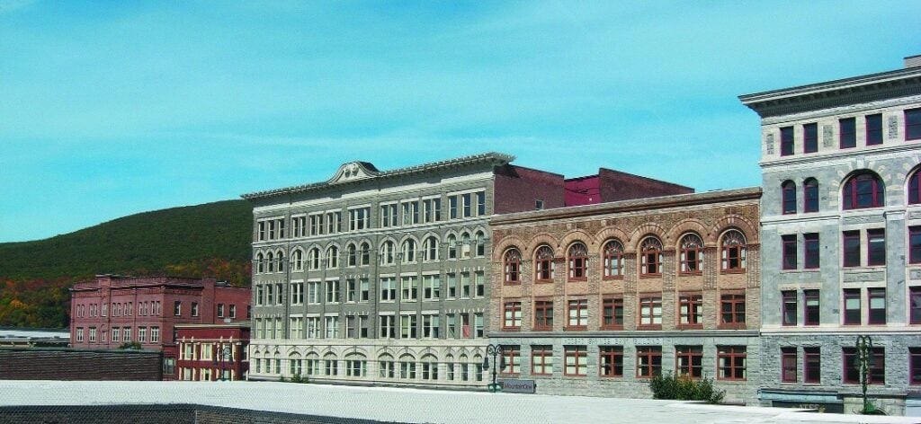 Buildings lined up on Main Street in North Adams