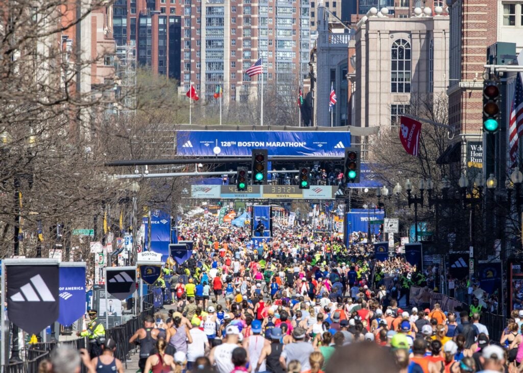The finish line at the Boston Marathon.