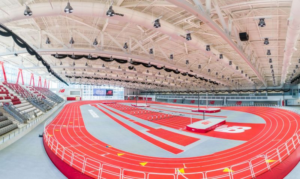 The indoor New Balance track.