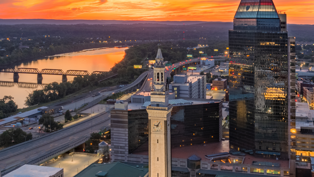 Springfield, Massachusetts, shot from above.