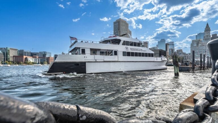 The MBTA ferry docked in Boston.