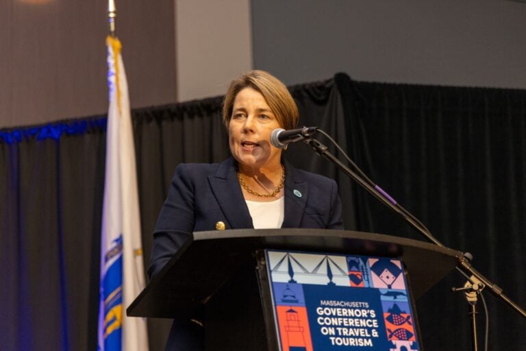 Governor Healey speaks at the Massachusetts Governor's Conference.