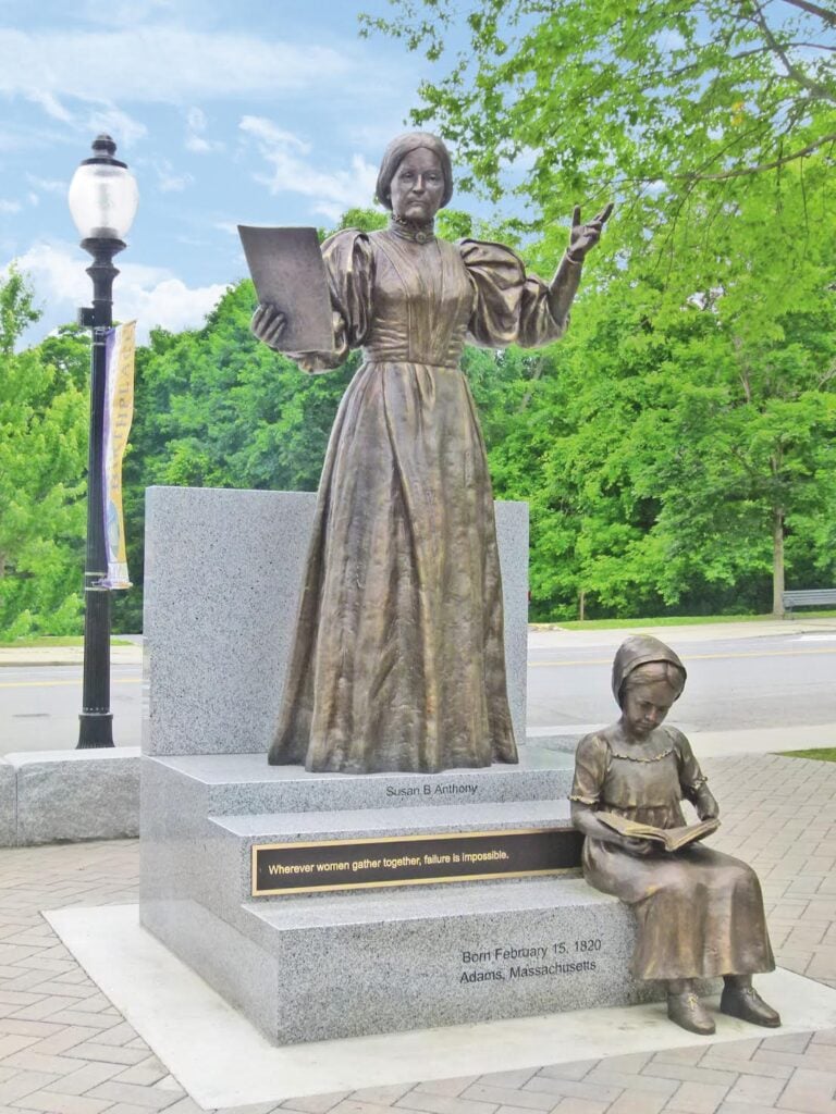 A statue of Susan B. Anthony in Adams, Massachusetts.